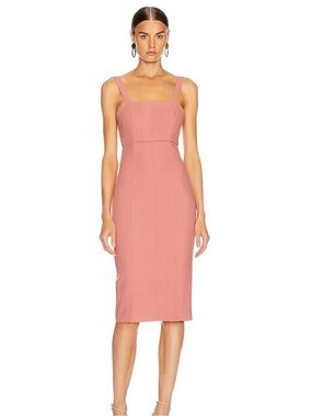 Cinq a Sept Dakota Cut Out Midi Sheath Dress Rosewood